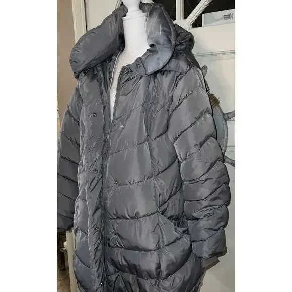 Steve Madden Womens Plus-size Chevron Puffer Jacket Sz 2X, Gently Used - Picture 2 of 10